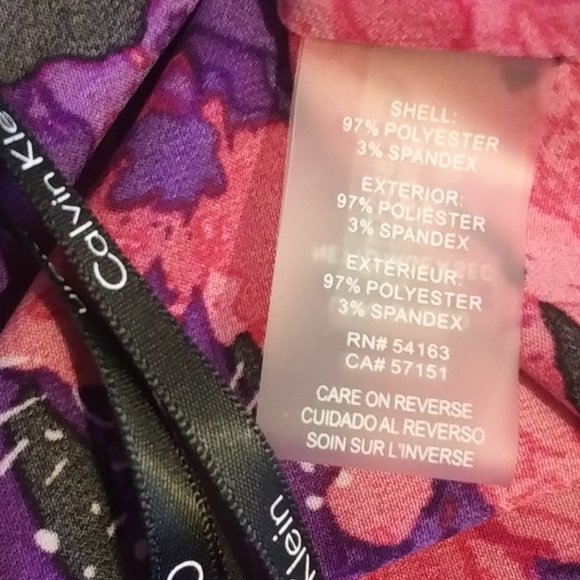 Calvin Klein Orchid Floral Button Up Bell Sleeve Blouse - Picture 8 of 8